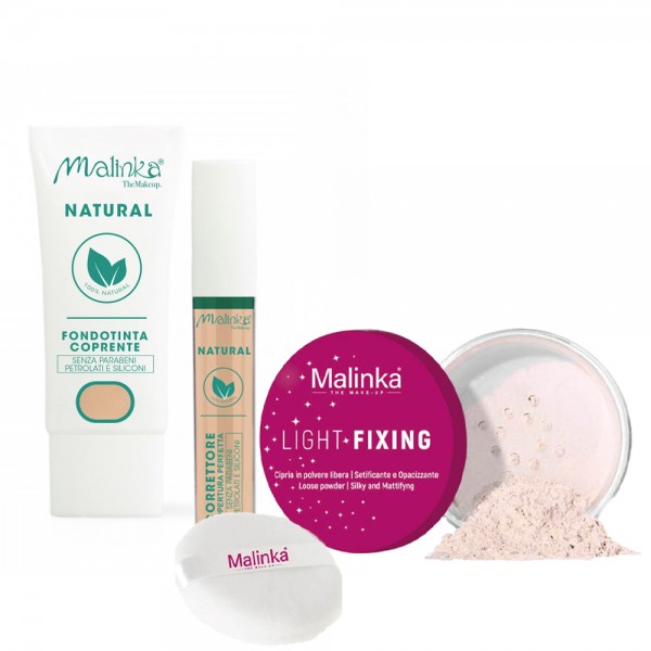 Natural Light Skin Kit – Natural Foundation n01 – Natural Corrector n01 – Light Fixing Powder n01