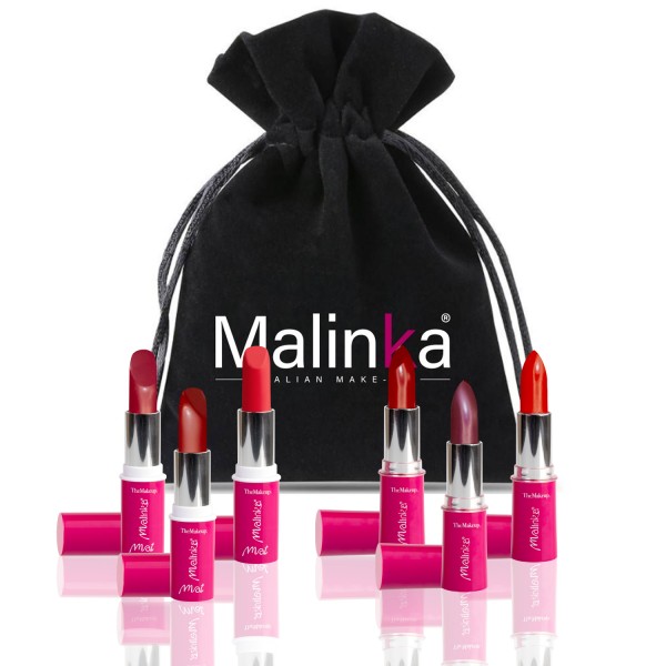 Red Collection Lipstick Mat n: 11 - 12 - 19 Shine n: 06 - 15 - 25 with Velvet Bag