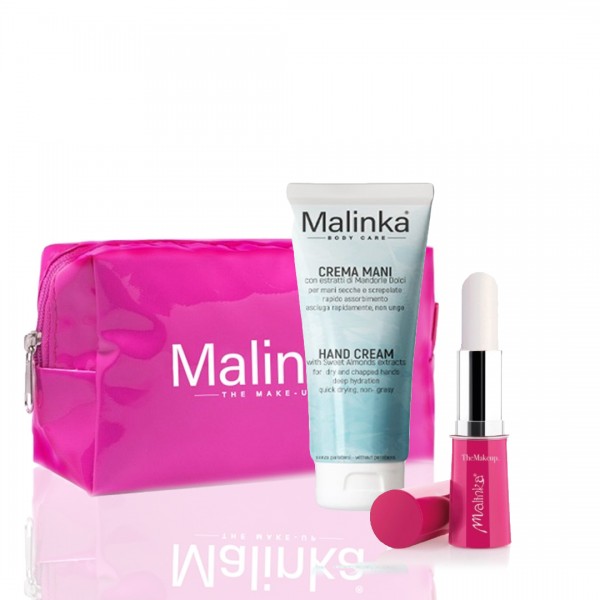 Gift Pochette: White LipBalm - Malinka Hand Cream