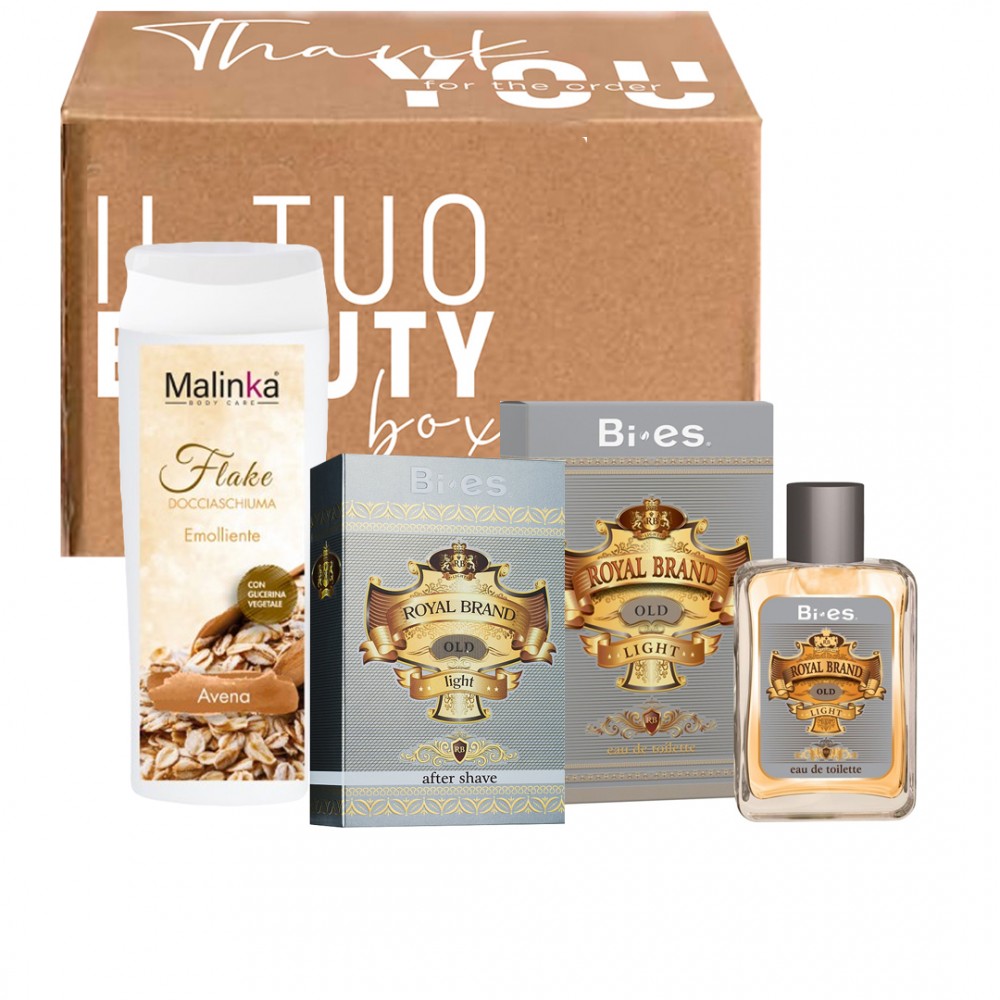 Gift Box: Royal Brand Light Perfume - Royal Brand Light Aftershave - Flake Shower Gel