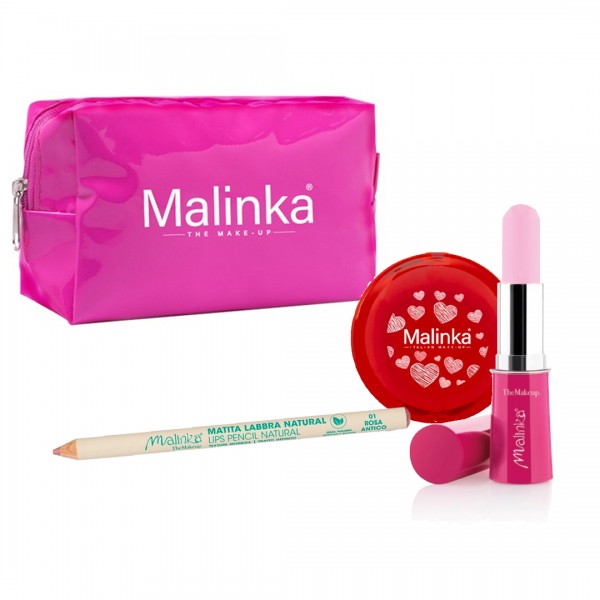 Kit Natural n01 - Pochette Malinka - Natural lip pencil 01 - Pink lipbalm - Mirror