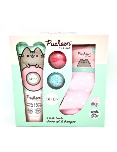 Set "Pusheen the cat" Shampoo shower gel - bath bombs - socks