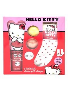 Coffret "Hello Kitty" Gel douche Shampoing + bombe de bain + chaussettes